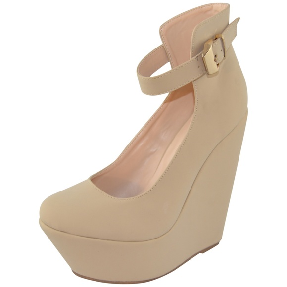 Women Platform Wedge Shoe Ankle Strap Buckle AVA72 - Picture 2 of 4